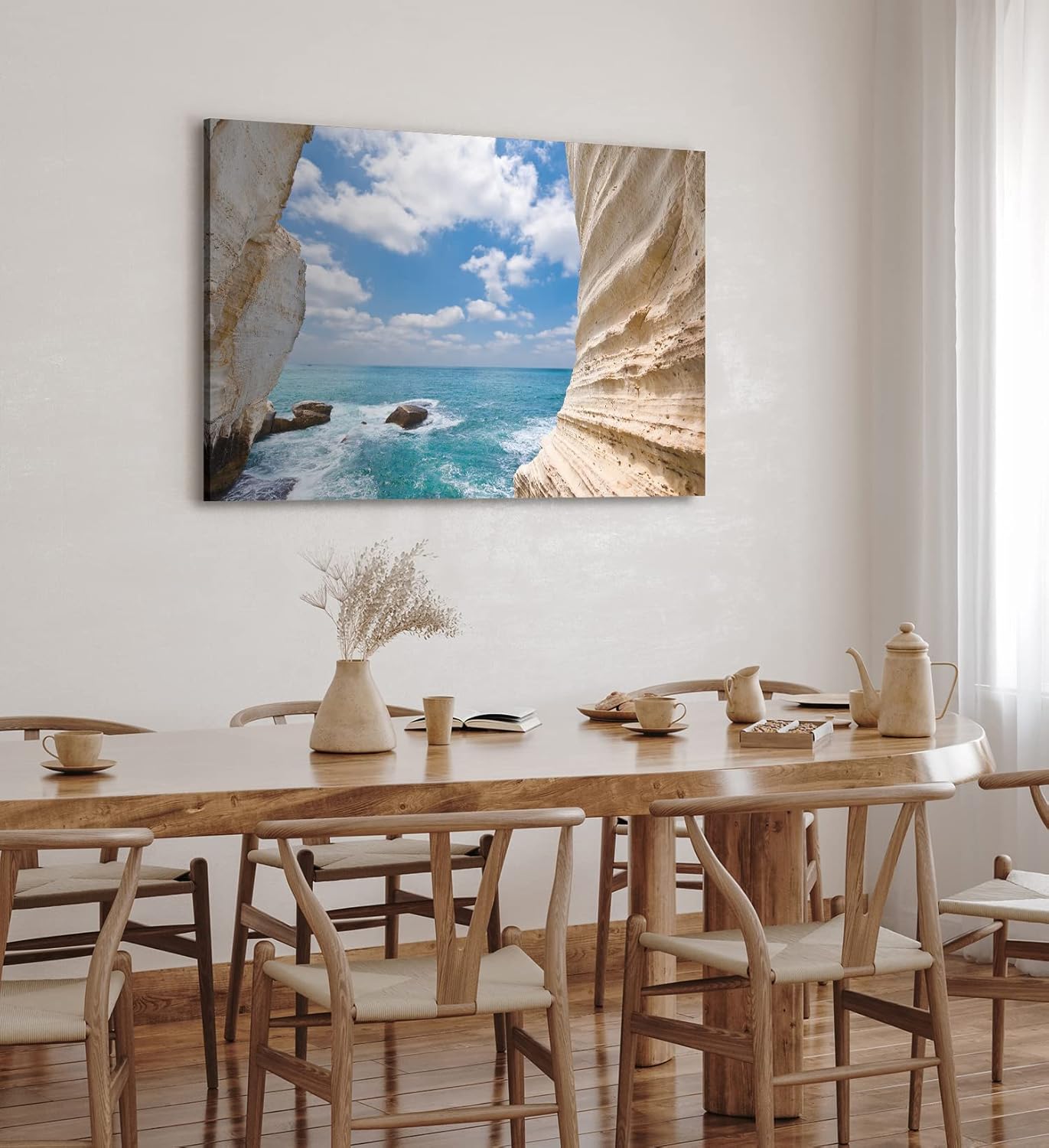 Paul Sinus Wandbild 120x80cm Rosch Hanikra Grotten Israel Meer Sonnenschein Horizont