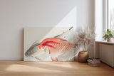 Sinus Art Wandbild 120x80cm Zwei Koi-Fische in traditioneller japanischer Darstellungsweise als Symbol für Harmonie und Ruhe
