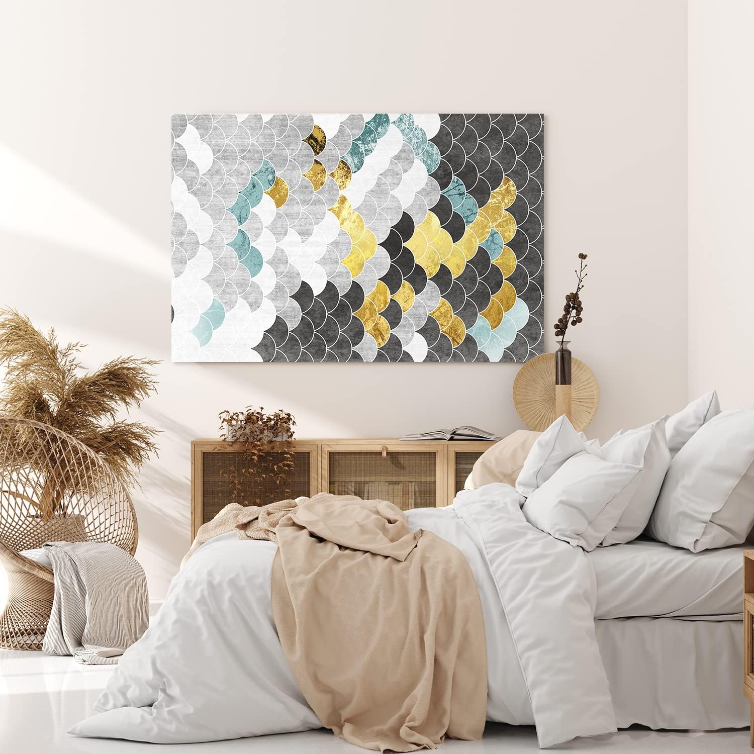 Paul Sinus Wandbild 120x80cm Dekoratives Bild Schuppenmuster Minimal Modern