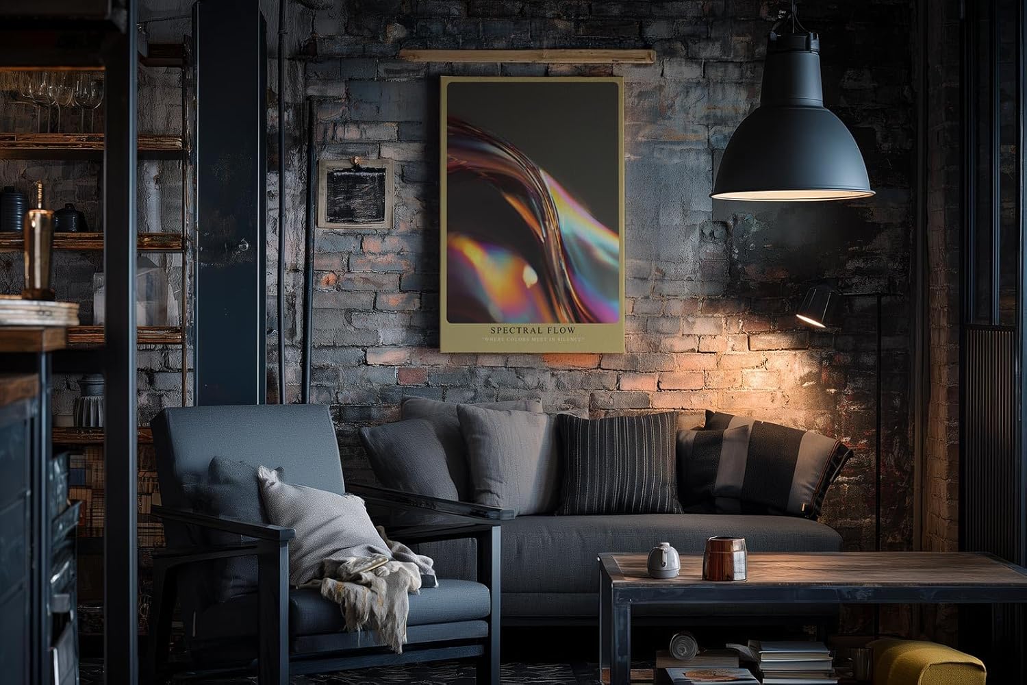 Paul Sinus Wandbild in 40x60cm Spectral Flow – minimalistisches Farbspiel in fließenden Kurven und schillernden Reflexionen für elegante Raumgestaltung