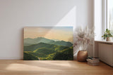 Sinus Art Wandbild 120x80cm Sanftes Hügelland mit Lichtstimmung für beruhigende und naturnahe Raumwirkung