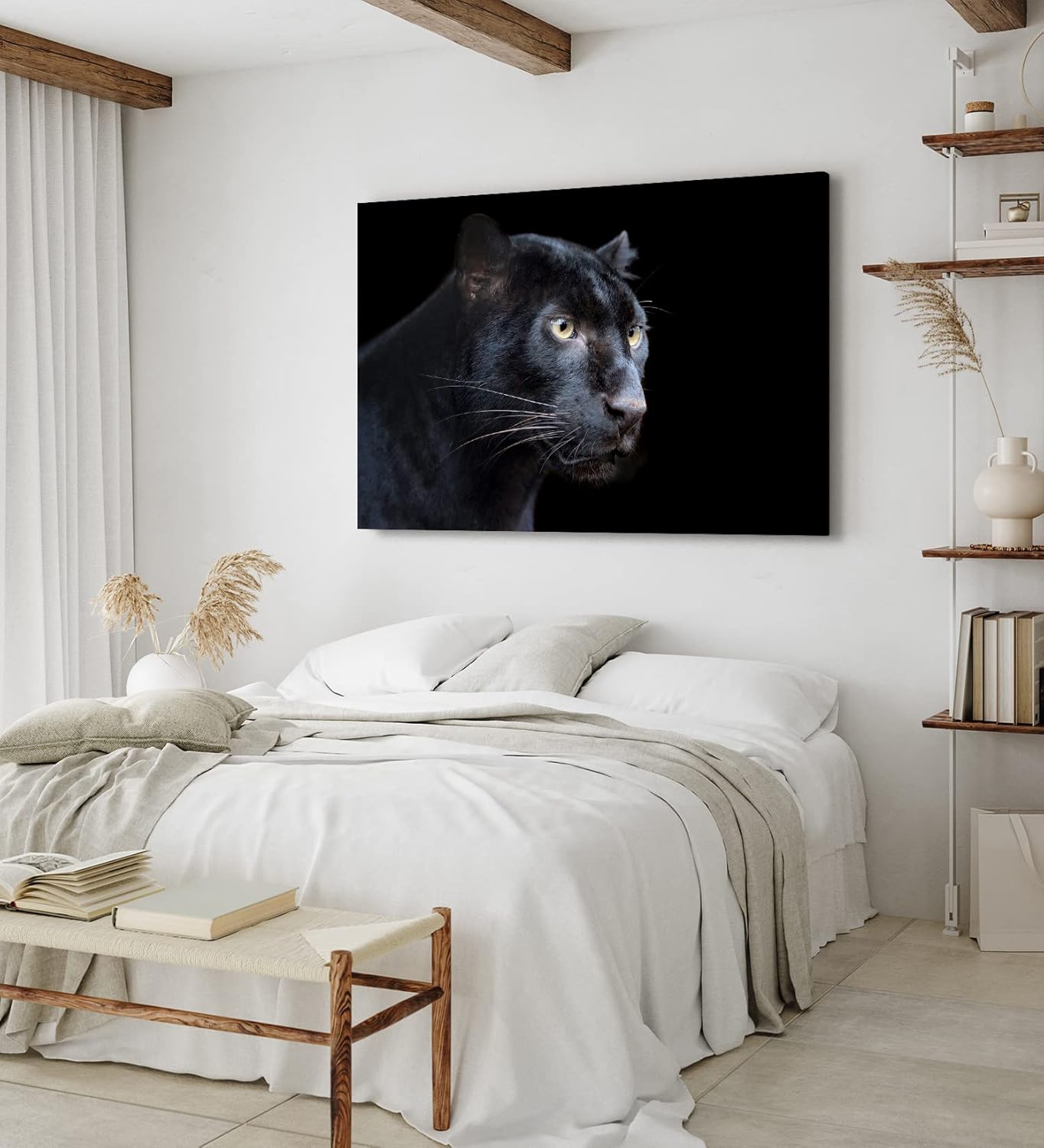 Paul Sinus Wandbild 120x80cm Schwarzen Panther Schwarz Raubkatze Leopard Jaguar