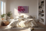 Sinus Art Wandbild 120x80cm Faszinierende Nahaufnahme einer rosa Blüte für eine elegante und ruhige Raumwirkung