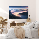 Paul Sinus Wandbild 120x80cm Berge im Nebel Dolomiten Italien Alpen Gebirge Nacht