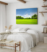 Paul Sinus Wandbild 120x80cm Grüne Wiese Bäume Natur Landschaft Sommer