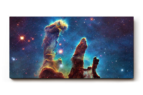 Sinus Art Wandbild 120x80cm Bekanntes NASA-Motiv der Säulen der Schöpfung in farbgewaltiger Sternenlandschaft