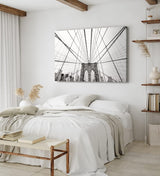 Paul Sinus Wandbild 120x80cm New York Manhattan Wolkenkratzer Brooklyn Bridge Grau