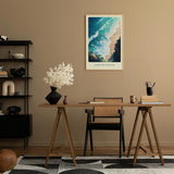 Paul Sinus Leinwandbild 40x60cm Türkises Paradies – Strahlend blaue Meereswellen an einer goldenen Sandküste mit mediterraner Atmosphäre