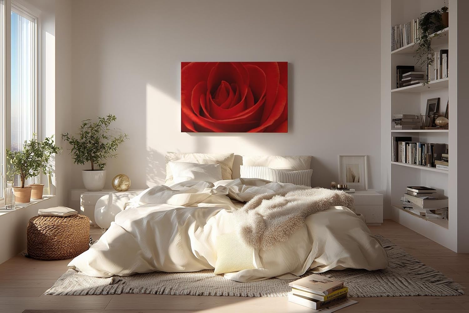 Sinus Art Wandbild 120x80cm Die samtige Struktur der roten Blütenblätter verleiht Tiefe und sinnliche Wirkung