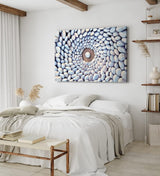 Paul Sinus Wandbild 120x80cm Runde weiße Steine Kunstvoll Steinkreis Strand