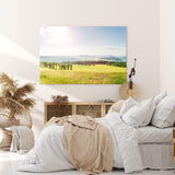 Paul Sinus Wandbild 120x80cm Landschaftsbild Natur Feld Berge Sommer Sonnenschein