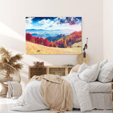 Paul Sinus Wandbild 120x80cm Berge Tannenwald Wald Wolken Natur Landschaft