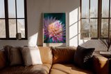 Paul Sinus Wandbild in 40x60cm Crown of Morning – leuchtendes Blütenporträt mit zarten Tautropfen in warmen Farbtönen für frische Wohnakzente
