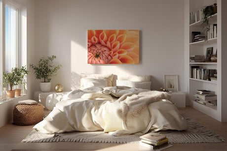 Sinus Art Wandbild 120x80cm Elegante Blütenkomposition in Apricot mit weichen Übergängen und lebendiger Struktur