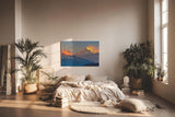 Sinus Art Wandbild 120x80cm Strahlende Bergspitzen in warmem Licht mit magischer Atmosphäre