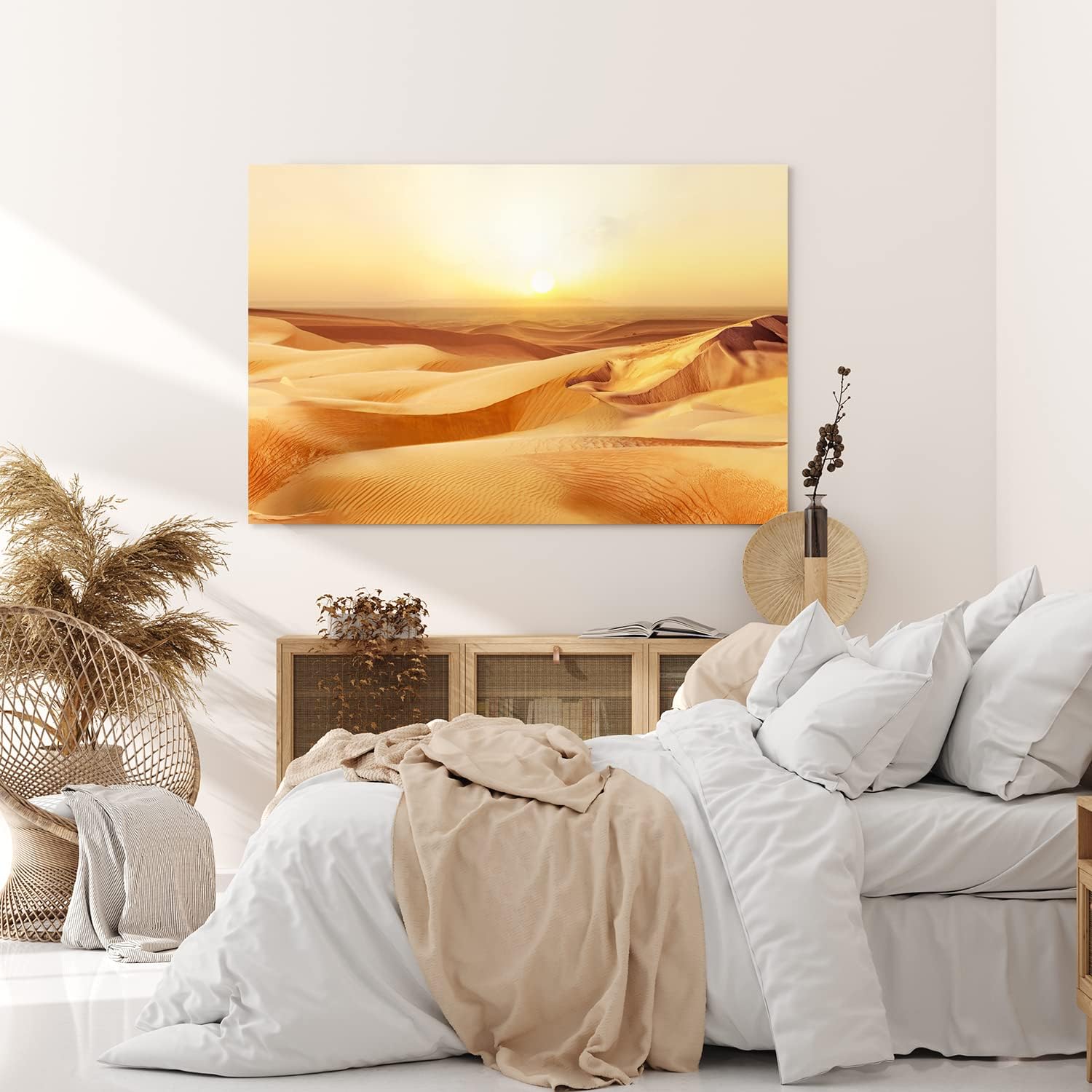 Paul Sinus Wandbild 120x80cm Wüste Sand Sanddünen Sonne Horizont Wüstenlandschaft