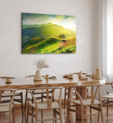 Paul Sinus Wandbild 120x80cm Asien Thailand Reisfelder Berge Hügel Natur Landschaft Grün