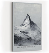 Paul Sinus Wandbild in 40x60cm The White Monarch Schneebedeckter Berggipfel in monochromer Darstellung mit majestätischer Präsenz