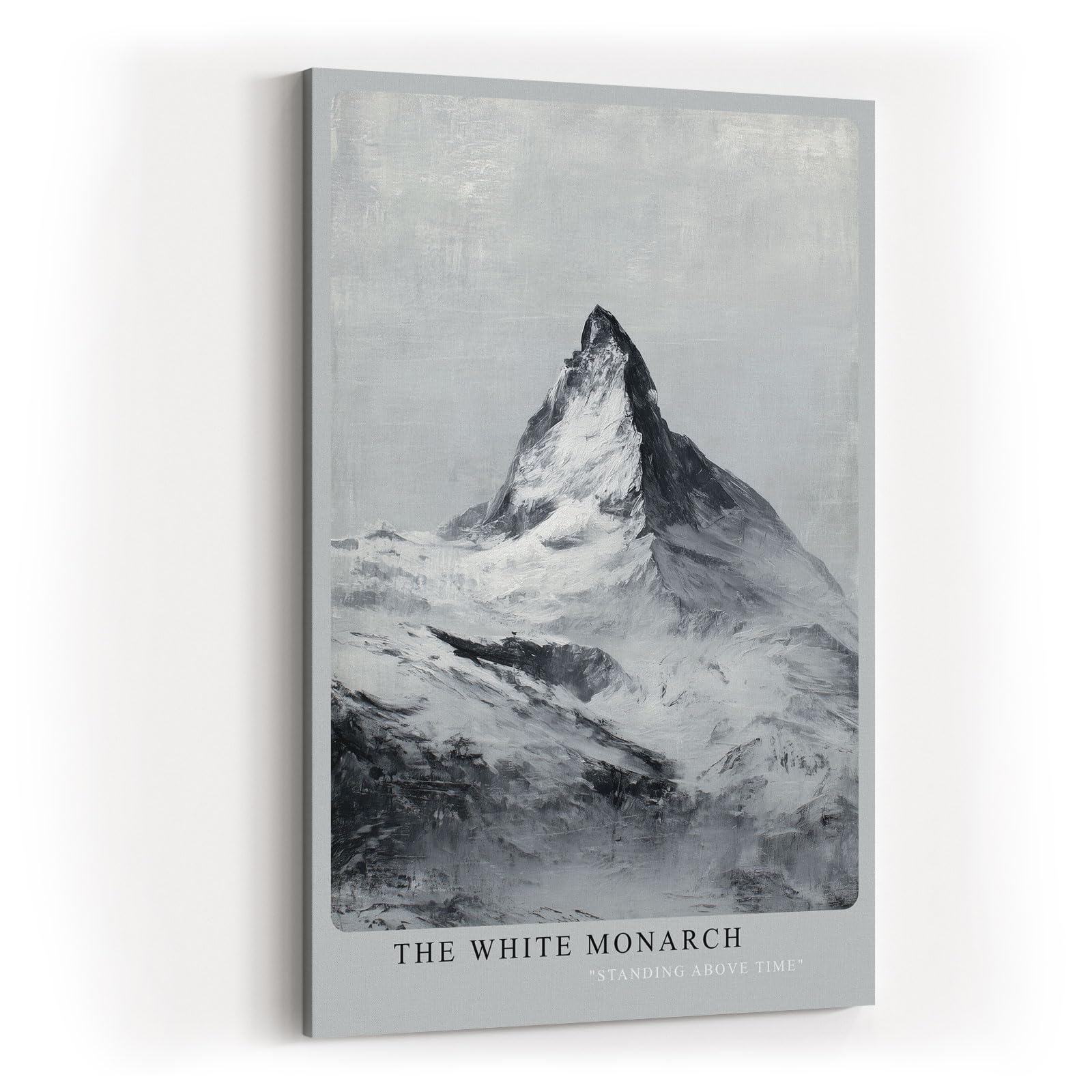 Paul Sinus Wandbild in 40x60cm The White Monarch Schneebedeckter Berggipfel in monochromer Darstellung mit majestätischer Präsenz