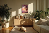 Paul Sinus Kunstdruck 40x60cm Philippinen mit Palme am Meer – tropischer Sonnenuntergang auf einsamem Strand