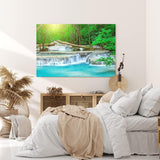 Paul Sinus Wandbild 120x80cm Tropischer Wasserfall Dschungel Bach Türkis Natur