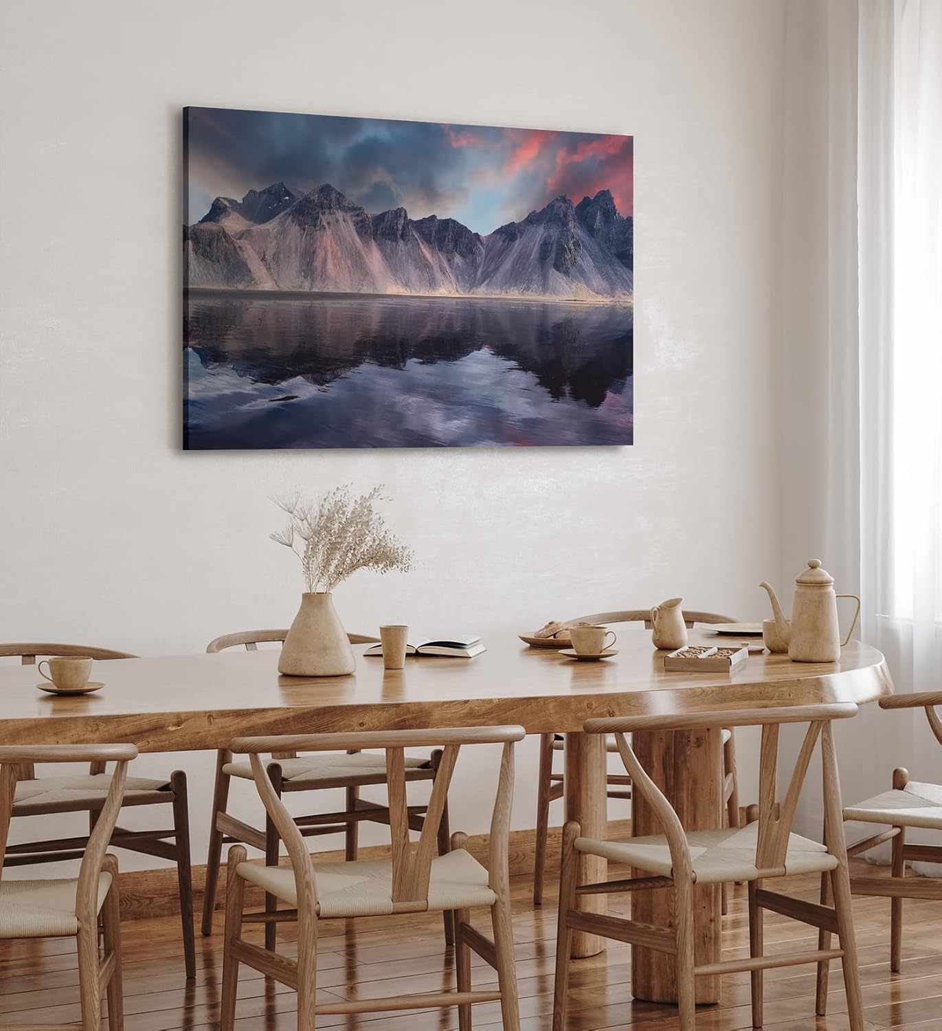 Paul Sinus Wandbild 120x80cm Klifatindur Island Berg schwarzer Strand isländische Landschaft