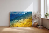 Sinus Art Wandbild 120x80cm Beeindruckende Landschaftskomposition mit leuchtenden Farbzonen und Tiefenstaffelung