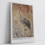 Paul Sinus Leinwandbild 60x90cm Pompeian Wall Art Leinwandbild antiker Kranich im römischen Stil florale Elemente