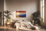 Sinus Art Wandbild 120x80cm Imposanter Sonnenaufgang mit leuchtendem Horizont und tiefer Perspektive