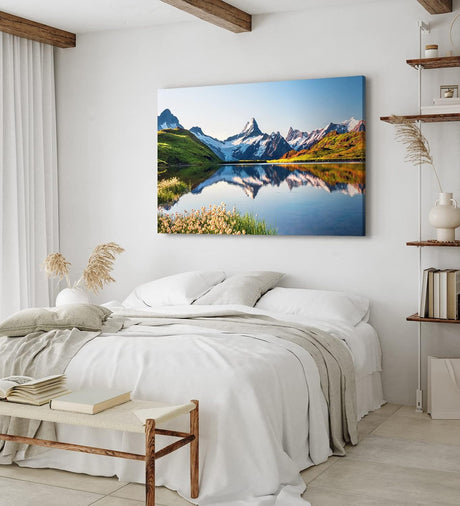 Paul Sinus Wandbild 120x80cm Bachalpsee Schweiz Alpensee See Landschaft Berggipfel