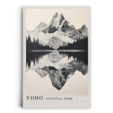 Paul Sinus Leinwandbild 80x120cm Yoho Nationalpark – Detaillierte Berglandschaft in monochromer Eleganz mit Spiegelung im See und feinen Schattierungen