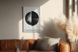 Paul Sinus Wandbild in 40x60cm Balance in Black – Halbierte Kreisform in Schwarz-Weiß als Symbol für Harmonie und Kontrast