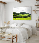 Paul Sinus Wandbild 120x80cm Landschaft Natur Berge Hügel Grün Bäume Wiese