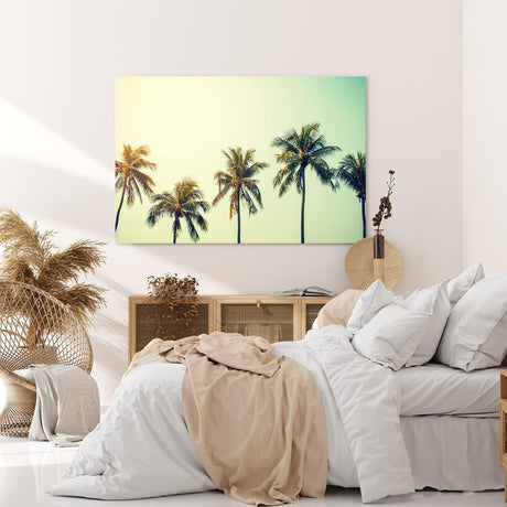 Wandbild 120x80cm Südseeparadies Palmen Sonne Sommer Grün