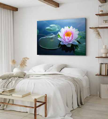 Paul Sinus Wandbild 120x80cm Lotosblume Blume Blüte Kunstvoll Lotos Rosa Wasserblumen
