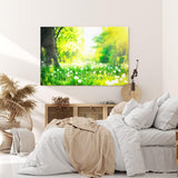 Paul Sinus Wandbild 120x80cm Grüne Wiese Pusteblumen Baum Sonnenschein Sommer