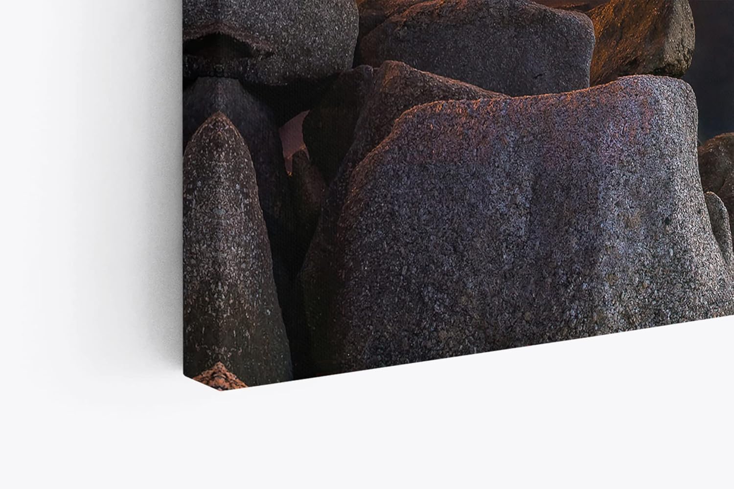 Paul Sinus Wandbild 120x80cm Küstenstadt Meer Felsen Stadtlichter Berge Abenddämmerung