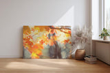 Sinus Art Wandbild 120x80cm Warmes Herbstlaub im Licht für stimmungsvolle und behagliche Wohnatmosphäre