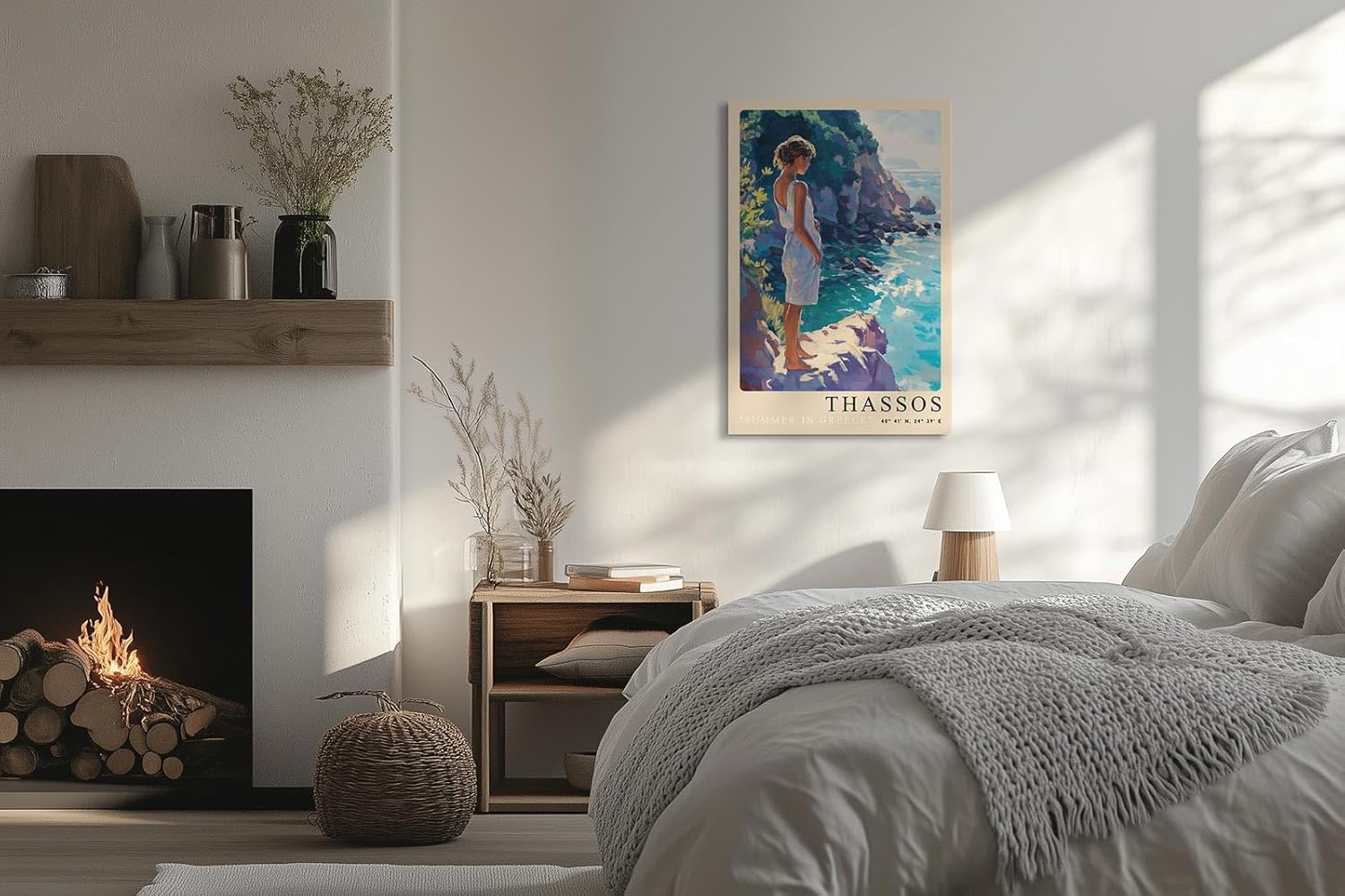 Paul Sinus Leinwandbild 80x120cm Thassos – Griechenland, Meer, Küste, Natur, Entspannung, Urlaub, Sommer, Licht, Harmonie, Insel, Ruhe, Malerisch