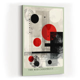 Paul Sinus Wandbild in 40x60cm The Red Construct – Geometrische Abstraktion in Rot, Schwarz und Weiß mit klaren Linien und markanten Formen