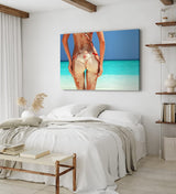 Paul Sinus Wandbild 120x80cm Sexy Bikini Strand Traumstrand Meer Sand Karibik