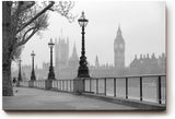 Sinus Art Wandbild 120x80cm Klassische London-Szene mit Laternenreihe und ikonischer Silhouette – elegant und urban