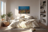 Sinus Art Wandbild 120x80cm Bunte Gewürze auf Holzlöffeln vor rustikalem Hintergrund – kulinarisch und stilvoll