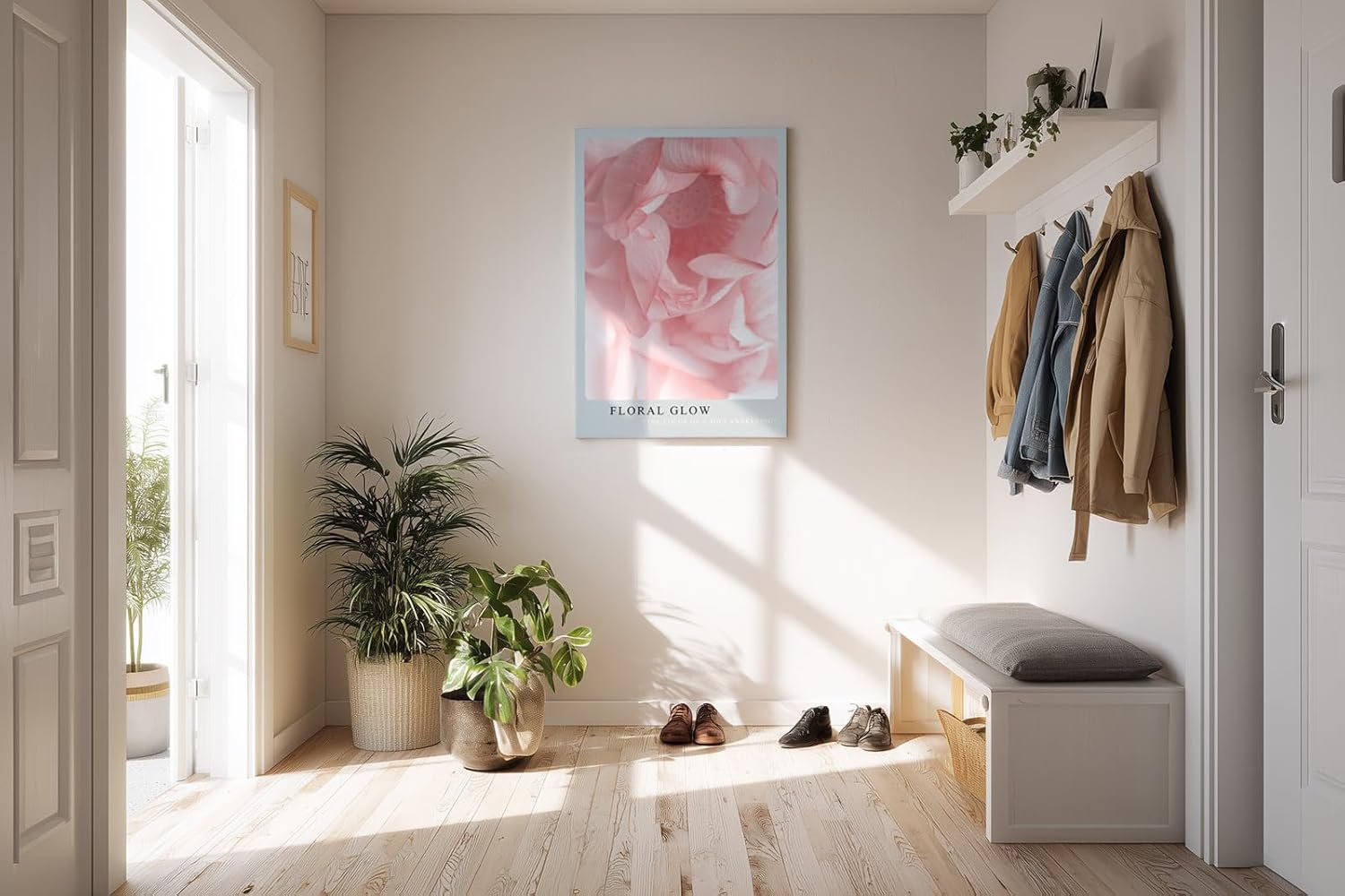 Paul Sinus Kunstdruck 40x60cm Floral Glow Lotusblüte Rosa Nahaufnahme Blume Aquarelloptik