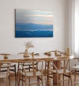Paul Sinus Wandbild 120x80cm Berge Bergkette Blau Himmel Nebel Sonnenaufgang