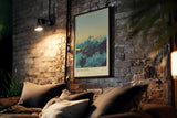 Paul Sinus Kunstdruck 40x60cm Swiss Alps mit Sonnenaufgang über verschneiten Berggipfeln