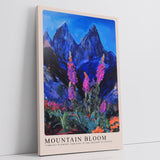Paul Sinus Leinwandbild 80x120cm leuchtende Berglandschaft mit blühender Alpenflora, expressive Wandkunst mit kontrastreichen Farben