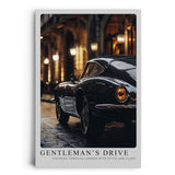 Paul Sinus Leinwandbild 60x90cm Gentleman’s Drive Klassischer Sportwagen Londoner Nacht Eleganz und Stil Zeitlose Automobilkunst Hochwertige Wandkunst