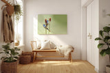 Sinus Art Wandbild 120x80cm Zwei Bartmeisen auf Schilfrohren – ruhige Komposition mit hohem ästhetischen Wert