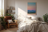 Paul Sinus Wandbild in 40x60cm The Color of Calm mit farbharmonischer Hügellandschaft im Abendlicht für entspannende Wandgestaltung